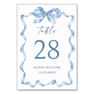 Numéro De Table Élégant Mariage de mâchoire bleu Dusty