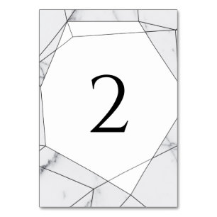 Numéro De Table Élégant Mariage de marbre géométrique