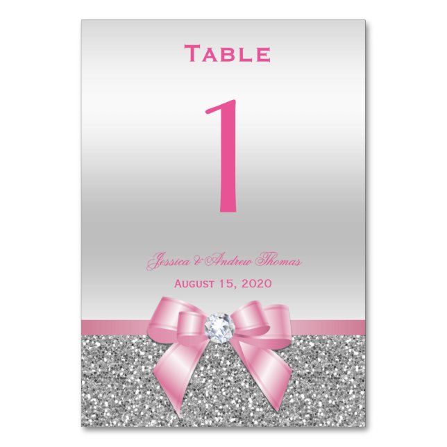 Numéro De Table Élégant Mariage de Parties scintillant romantique  (Par défaut)
