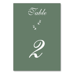 Numéro De Table Élégant Mariage de script en vert d'olive Sage for