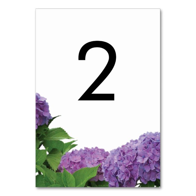 Numéro De Table Élégant Mariage d'Hydrangée violette (Par défaut)