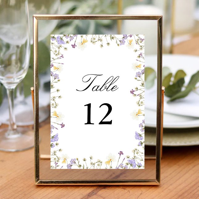 Numéro De Table Elégant Mariage floral neutre (Créateur téléchargé)