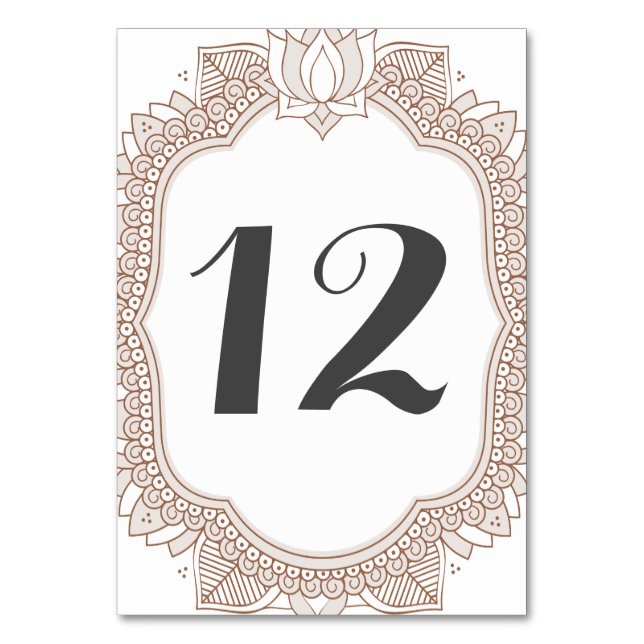 Numéro De Table Élégant Mariage Mehndi (Par défaut)
