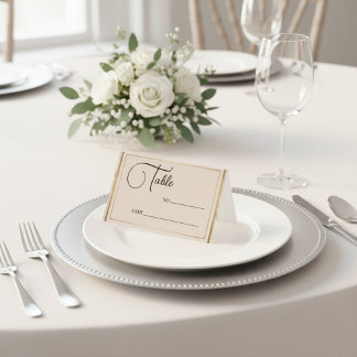 Numéro de table élégant mariage minimaliste cadre 