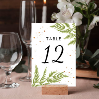 Numéro De Table Élégant Mariage moderne vert et or