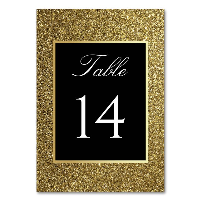 Numéro De Table Élégant Mariage noir et or (Par défaut)