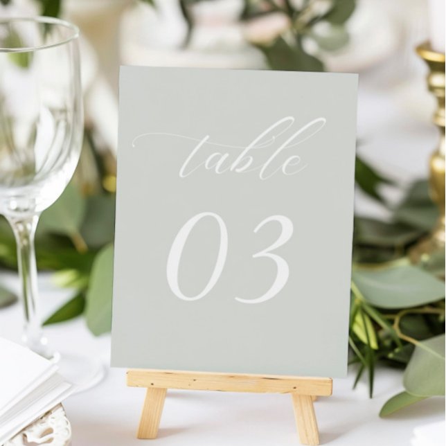 Numéro De Table Élégant Mariage vert Sage (Créateur téléchargé)