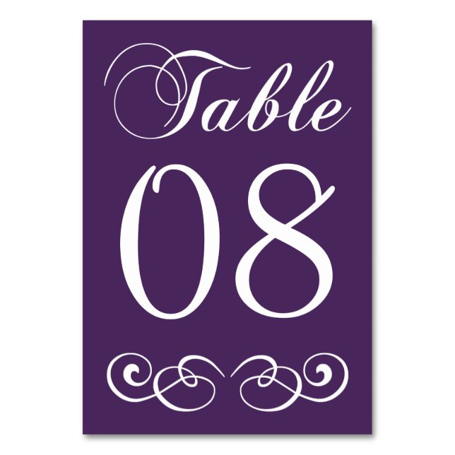 Numéro De Table Élégant Mariage violet et blanc Numéro de tableau (Par défaut)