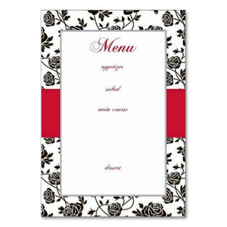 Numéro De Table Élégant menu Rose noir
