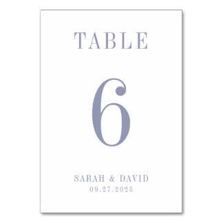 Numéro De Table Élégant minimaliste Mariage bleu poudre