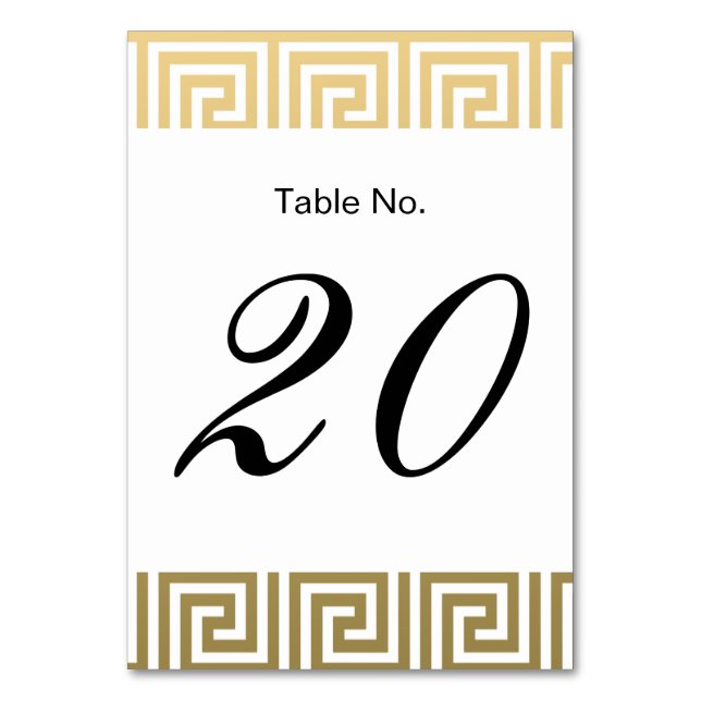Numéro De Table Élégant Motif Gold et White (Par défaut)