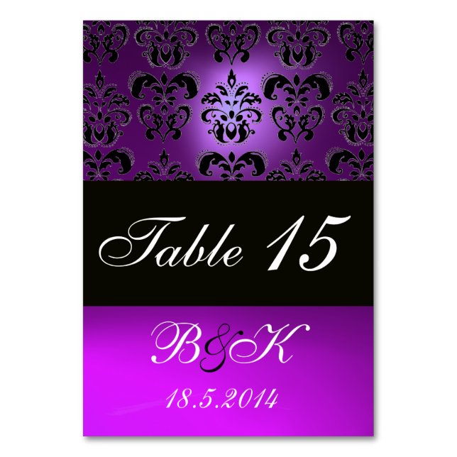 NUMÉRO DE TABLE ÉLÉGANT NOIR, MONOGRAMME DE DOMMASQUES BLANC (Dos)