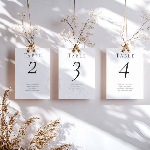 Numéro De Table Élégant nombre minimal de noms d'invités Mariages
