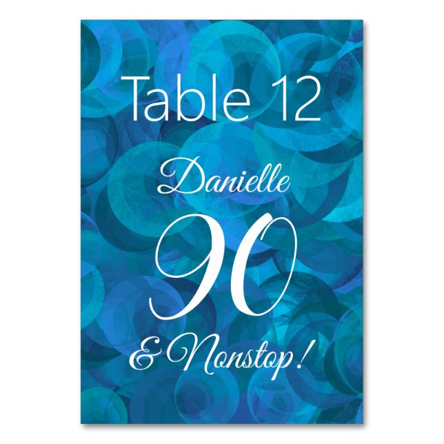 Numéro De Table Elegant Ocean Blue 90 et soirée d'anniversaire san (Par défaut)