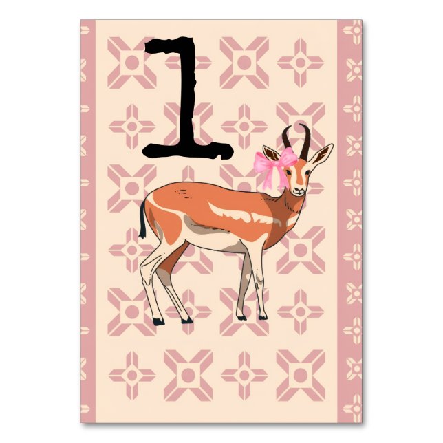 Numéro De Table Elegant Pink Doe-patterned Christmas  (Par défaut)