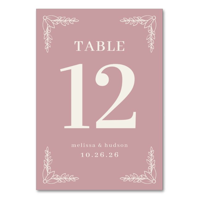 Numéro De Table Elegant Pink Floral Table Number (Par défaut)