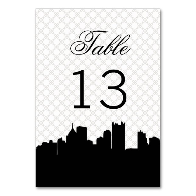 Numéro De Table Élégant Pittsburgh Mariage de dentelle noir et bla (Par défaut)