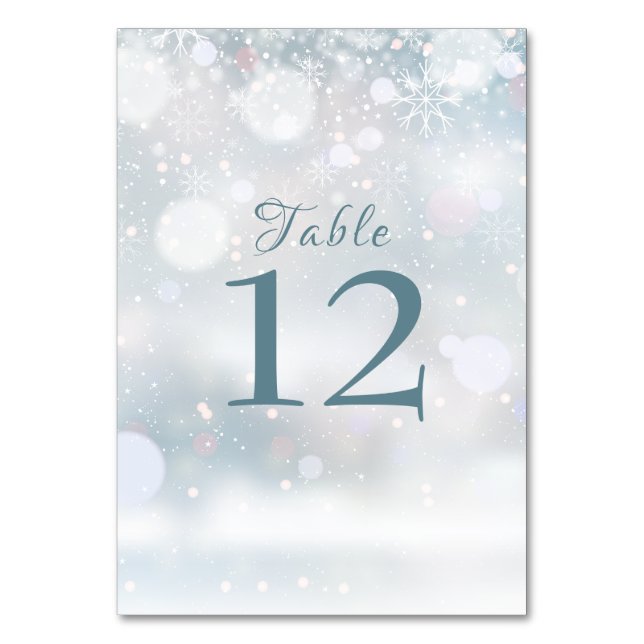 Numéro De Table Élégant premier Mariage de flocons de neige (Par défaut)