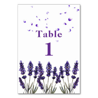 Numéro De Table Elegant Purple Lavender Floral Wedding 