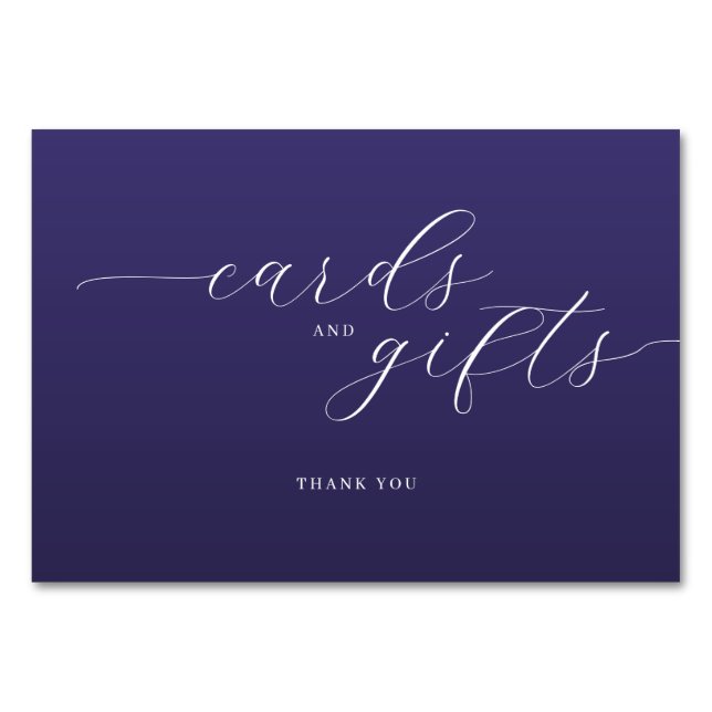 Numéro De Table Elegant Purple Typographic Thank You Card (Devant)