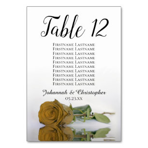Numéro De Table Élégant Rose en or de siège Mariage de graphique