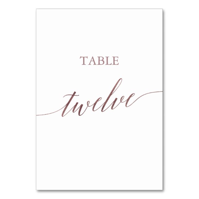 Numéro De Table Élégant Rose Gold Calligraphie Table Douze (Par défaut)