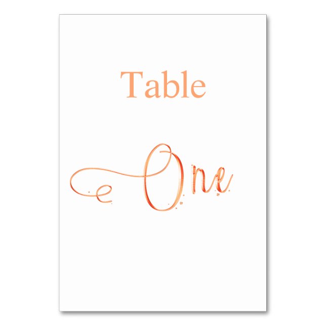 Numéro De Table Élégant rose or blanc calligraphie table un (Par défaut)