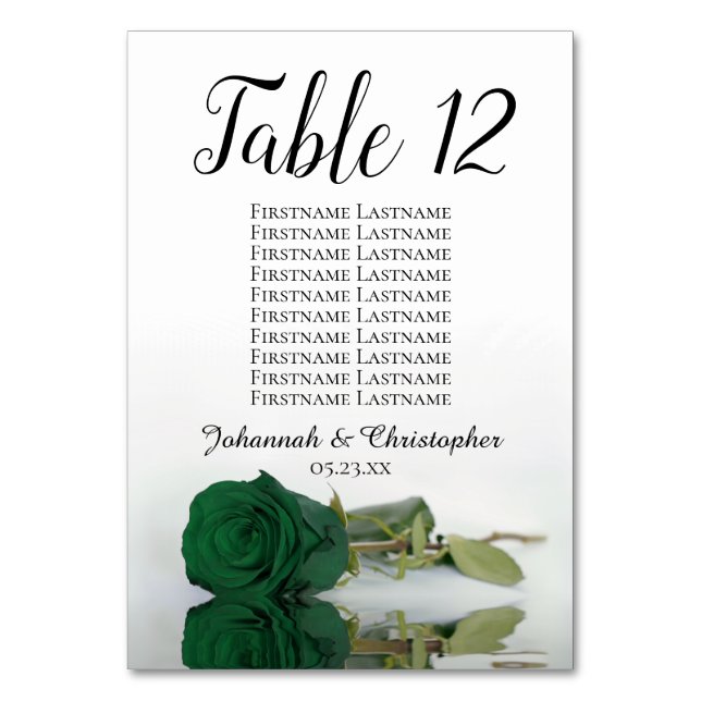 Numéro De Table Élégant Rose vert émeraude Mariage de tableau de s (Par défaut)