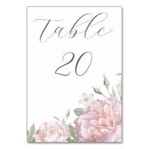 Numéro De Table Elégant Roses Rose Jardin Mariage