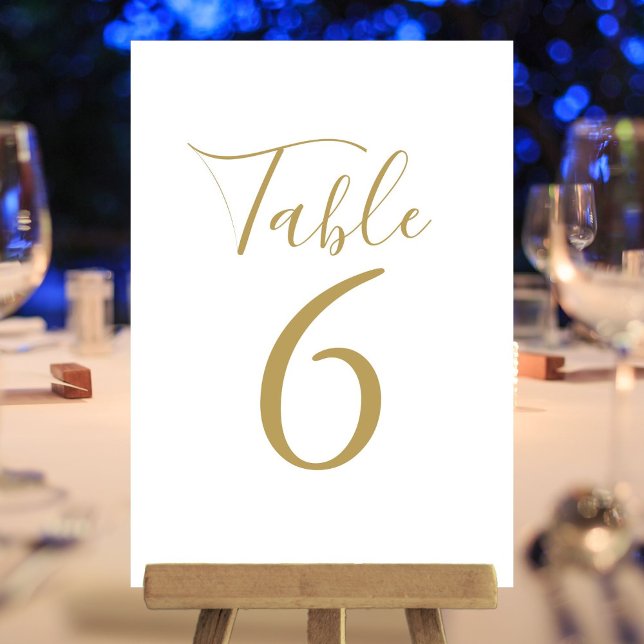 Numéro De Table Élégant Script Gold Table Numéros (Elegant Script Gold Table Numbers)