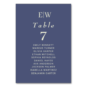 Numéro De Table Elégant simple de l'avenir Dusk avec Mariage Monog