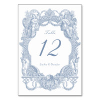 Elégant Vintage Baroque Bleu Toile Mariage