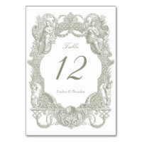 Elégant Vintage Baroque Sage Toile Mariage de cadr