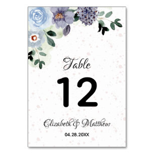 Numéro De Table Elégante aquarelle florale Mariage pourpre
