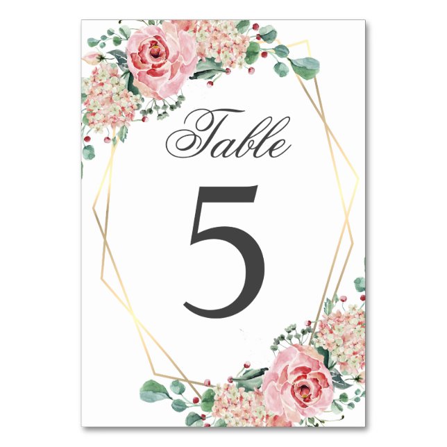 Numéro De Table Elégante aquarelle rose espagnol Quinceañera Quinc (Par défaut)