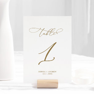 Numéro De Table Élégante calligraphie moderne Tableau 1 Mariage