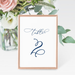 Numéro De Table Élégante calligraphie moderne Tableau 2 Mariage