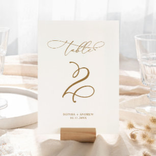 Numéro De Table Élégante calligraphie moderne Tableau 2 Mariage
