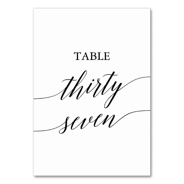 Numéro De Table Élégante calligraphie noire Numéro de tableau 37 (Par défaut)