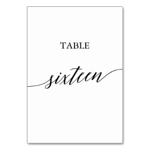 Numéro De Table Élégante calligraphie noire Numéro de tableau Seiz