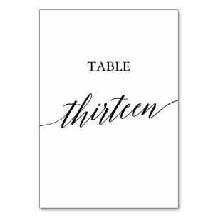Numéro De Table Élégante calligraphie noire Numéro de tableau Trei