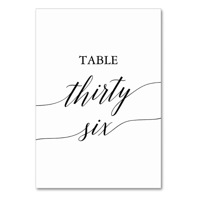 Numéro De Table Élégante calligraphie noire Numéro de tableau Tren (Par défaut)