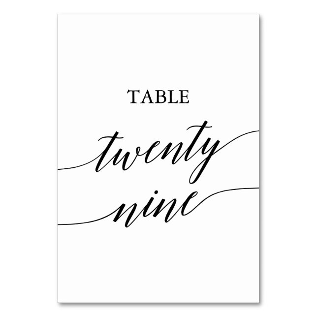 Numéro De Table Élégante calligraphie noire Numéro de tableau Ving (Par défaut)