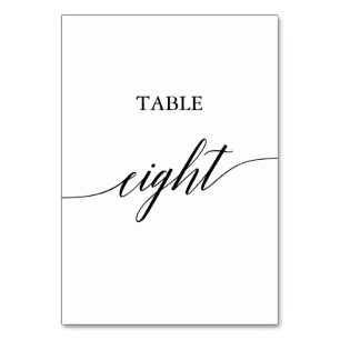 Numéro De Table Élégante calligraphie noire Tableau Huit Numéro de