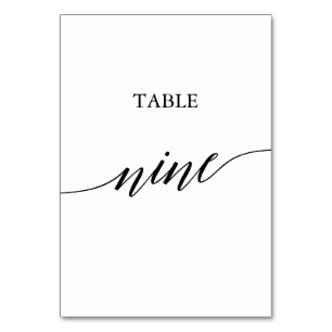 Numéro De Table Élégante calligraphie noire Tableau Neuf Numéro de