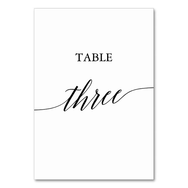 Numéro De Table Élégante calligraphie noire Tableau Trois Numéro d (Par défaut)
