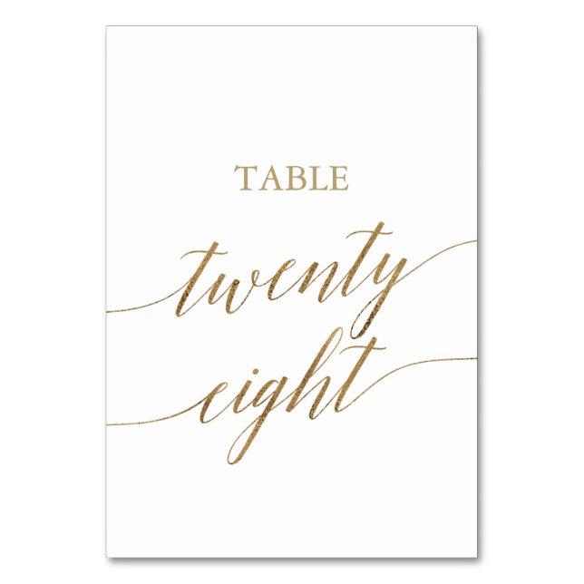Numéro De Table Élégante calligraphie Or Numéro de tableau Vingt-h (Par défaut)