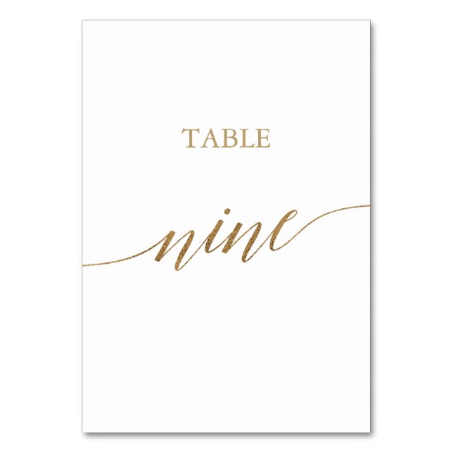 Numéro De Table Élégante calligraphie Or Tableau Neuf Numéro de ta (Par défaut)