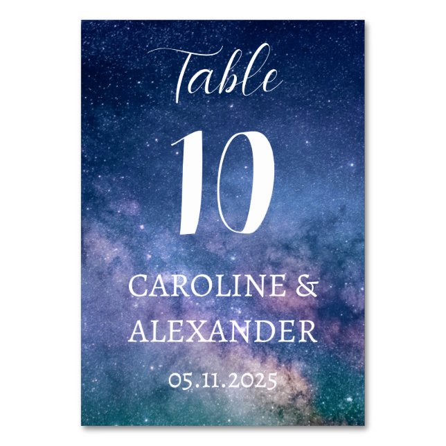 Numéro De Table Elégante Constellation de nuit étoilée Galaxie mod (Par défaut)