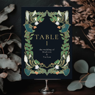 Numéro De Table Élégante Faire-part de mariage Art nouveau Magpie